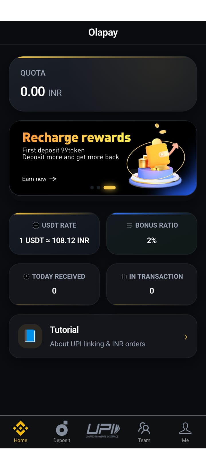 Olapay App registration screen